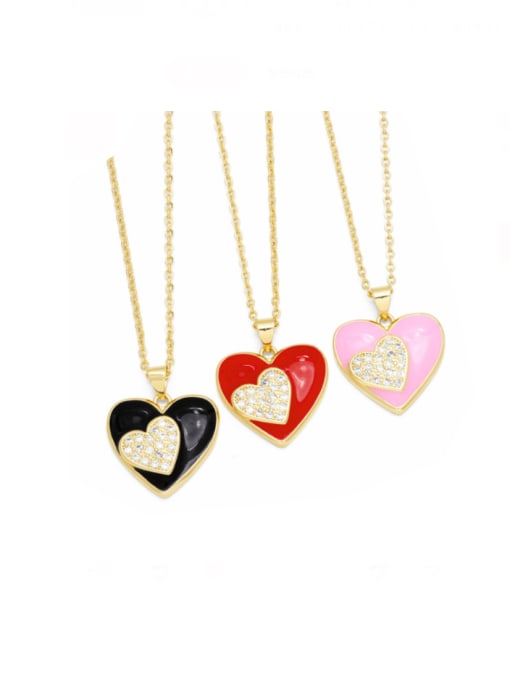 CC Brass Enamel Heart Trend Necklace 0