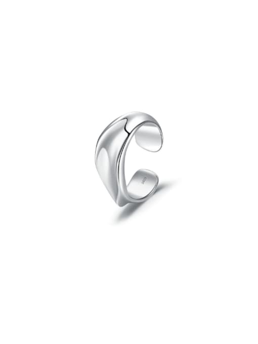 silvery 925 Sterling Silver Geometric Minimalist Stud Earring