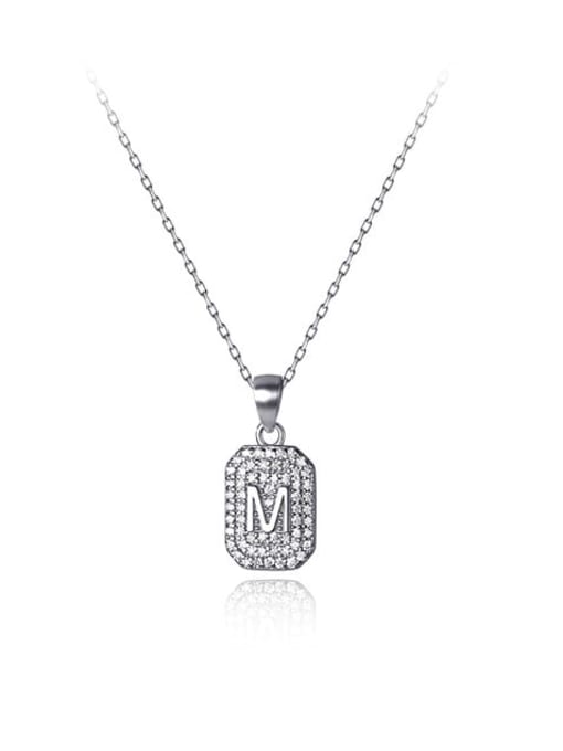 Silver 925 Sterling Silver Cubic Zirconia Geometric Dainty Necklace