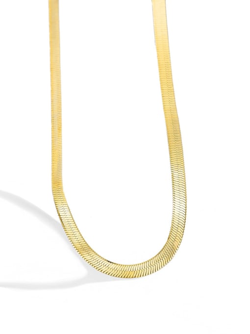 Gold snake bone Chain Necklace Brass Geometric Minimalist Snake bone chain Necklace