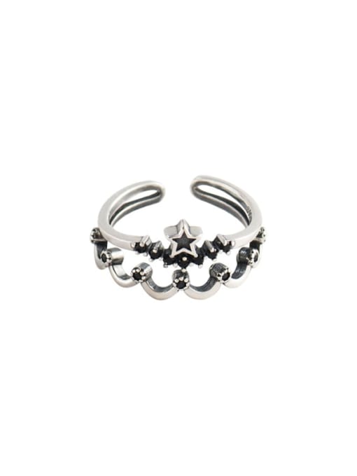XBOX 925 Sterling Silver Enamel Star Vintage Stackable Ring 0