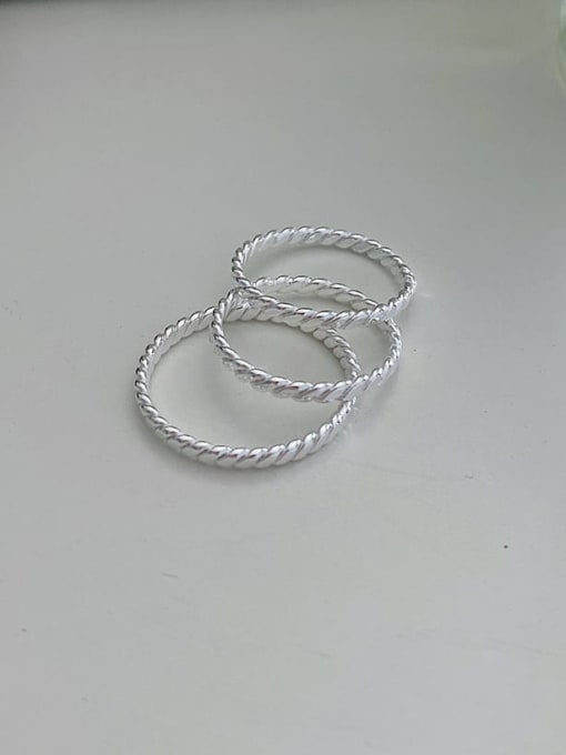 Boomer Cat 925 Sterling Silver Minimalist Braided Wire  Free Size Ring 0