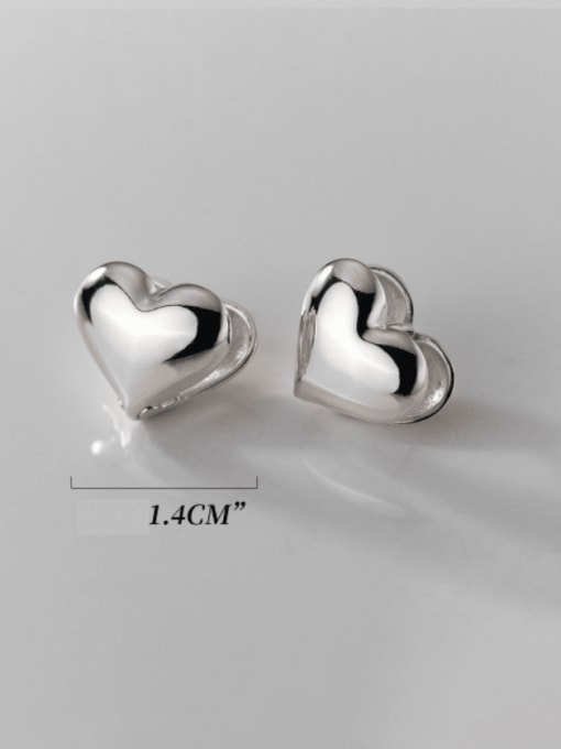 Rosh 925 Sterling Silver Heart Minimalist Stud Earring 3