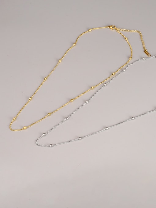 A TEEM Titanium Steel Bead Round Minimalist Necklace 1