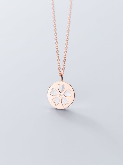 Rosh 925 Sterling Silver Shell Flower Minimalist Necklace 2