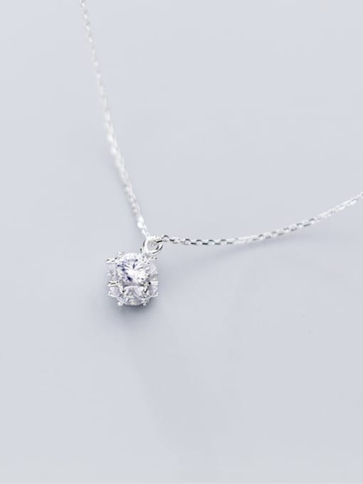 Rosh 925 Sterling Silver Rhinestone Full diamond small ball pendant Necklace 2