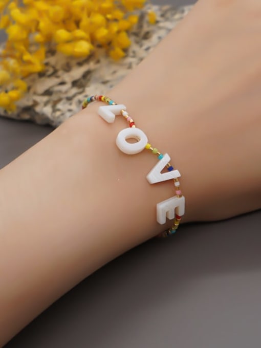 MMBEADS Miyuki Millet Bead Multi Color Acrylic Letter Bohemia Handmade Weave Bracelet 1