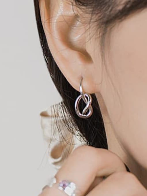 XBOX 925 Sterling Silver Hollow  Heart Minimalist Hook Earring 1