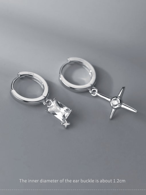 Rosh 925 Sterling Silver Cross Minimalist Huggie Earring 2