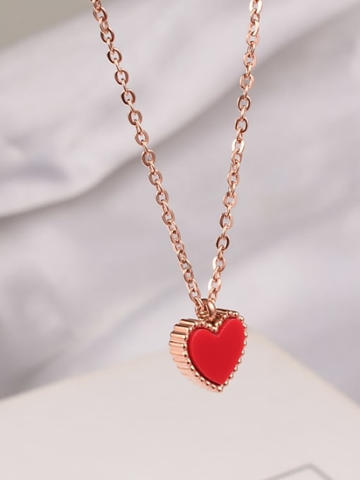 A TEEM Titanium Enamel Heart Minimalist Necklace 1