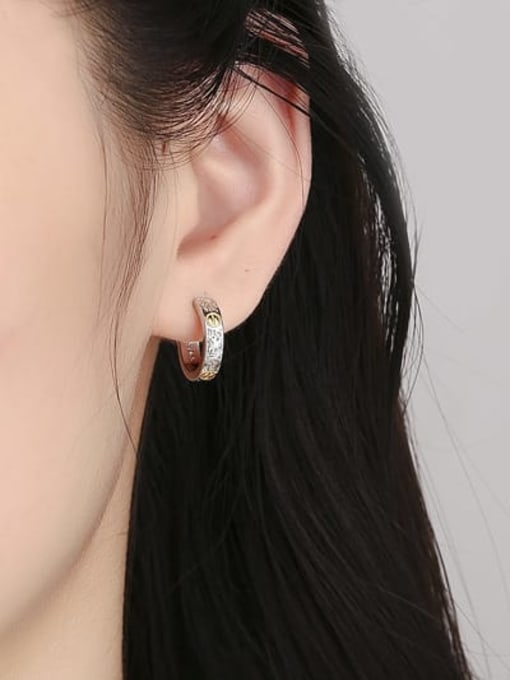 KDP-Silver 925 Sterling Silver Geometric Minimalist Stud Earring 1