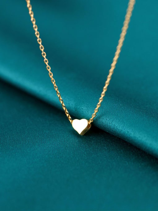 Rosh 925 Sterling Silver Heart Minimalist  pendant Necklace 3