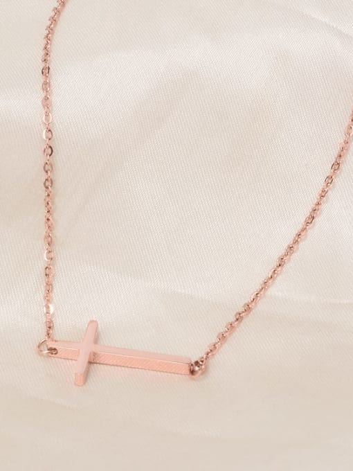 A TEEM Titanium Smooth Cross Necklace 1