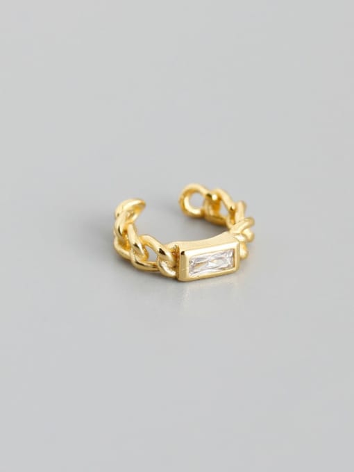 White stone (gold) single 925 Sterling Silver Cubic Zirconia Geometric Minimalist Single Earring( Single -Only One)