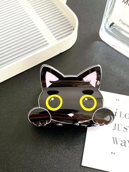 Black Cat 6.7cm Acrylic Trend Icon Alloy Jaw Hair Claw