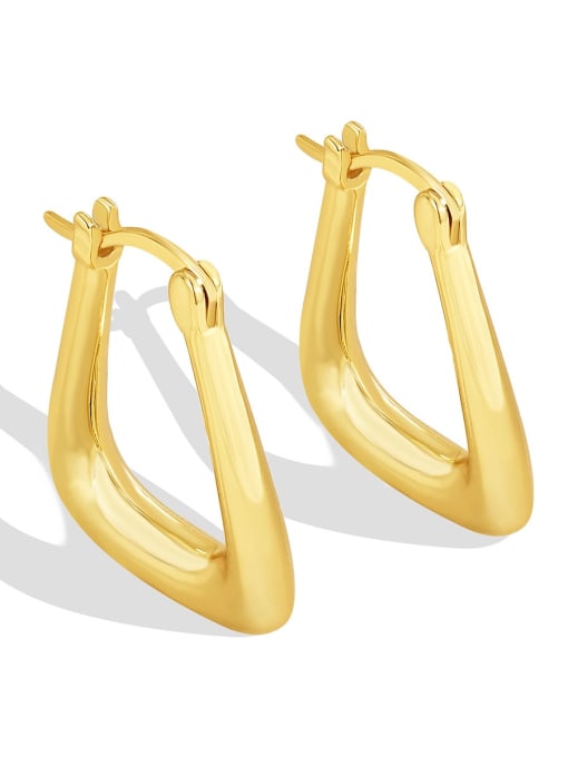 Golden geometric Triangle Earrings Brass Geometric Minimalist Huggie Earring