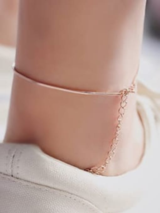 A TEEM Titanium Fashion Simple Snake Bone Chain Anklet 4