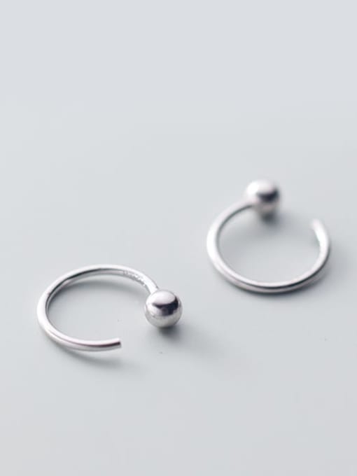Smooth Bead  Silver Small 10mm 925 Sterling Silver Smooth Geometric Minimalist Stud Earring
