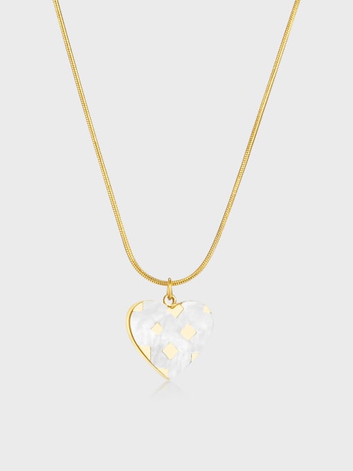 Open Sky Titanium Steel Shell Heart Minimalist Necklace 0