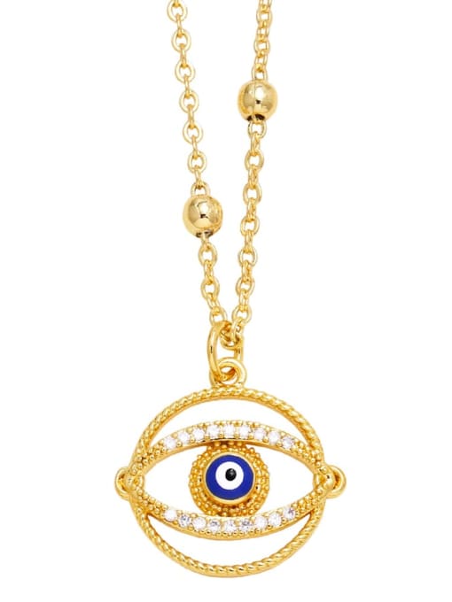 CC Brass Cubic Zirconia Evil Eye Vintage Necklace 2