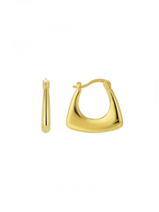 Gold Cool Wind Earrings Brass Geometric Minimalist Huggie Earring
