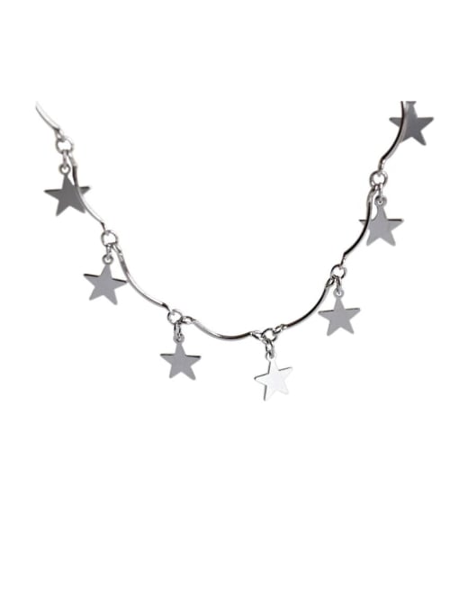 DAKA S925 Sterling Silver personalized pentagonal Star Pendant neck chain 2