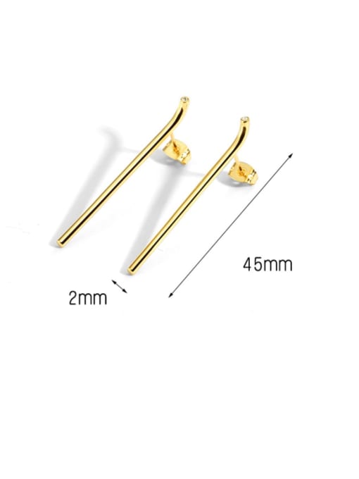 CHARME Brass Geometric Minimalist  Line Stud Earring 4