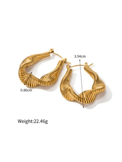 E153 Irregular U-shaped Spring Earrings Titanium Steel Hollow Geometric Hip Hop Stud Earring