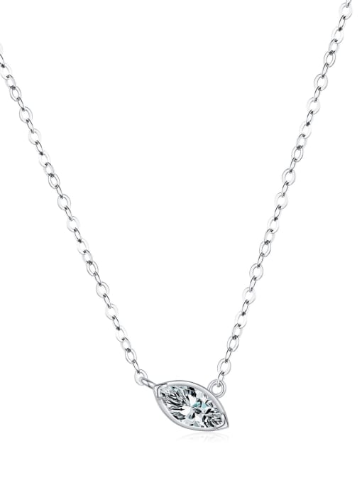 silver 925 Sterling Silver Cubic Zirconia Geometric Dainty Necklace
