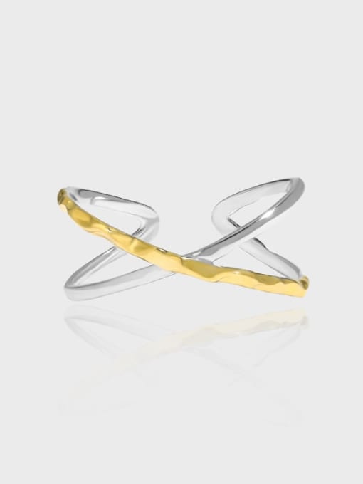 DAKA 925 Sterling Silver Cross Minimalist Band Ring