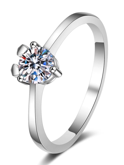 MOISS Sterling Silver Moissanite White Engagement Rings 4