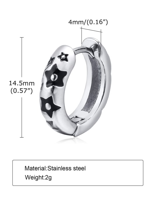Single EH 501 Stainless steel Geometric Hip Hop Single Earring