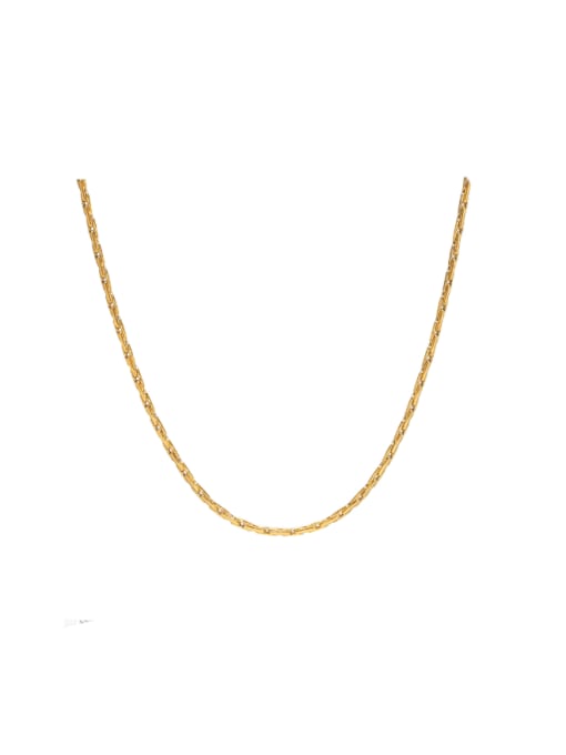 gold 41cm Titanium Steel Imitation Pearl Geometric Minimalist Necklace