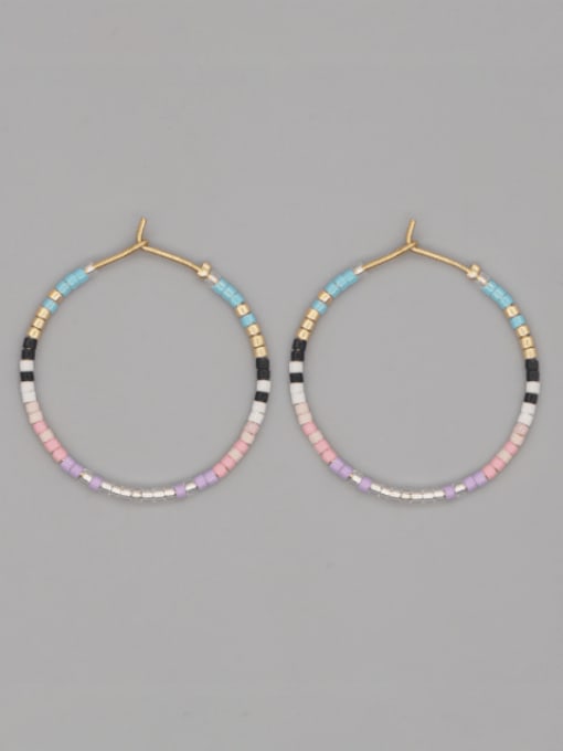 MI E210065F Miyuki Millet Bead Multi Color Geometric Bohemia Pure handmade Weave Earring