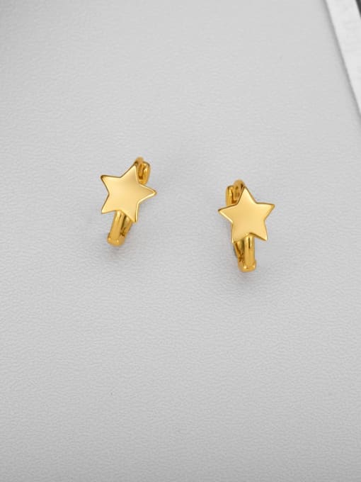XBOX 925 Sterling Silver Pentagram Minimalist Huggie Earring 3