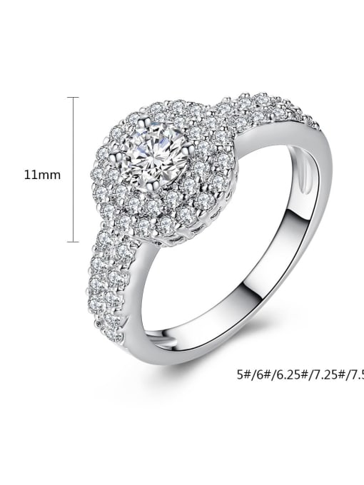 BLING SU Copper Cubic Zirconia Round Dainty Band Ring 3
