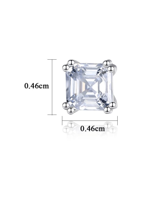 CCUI 925 Sterling Silver Cubic Zirconia Geometric Minimalist Stud Earring 3