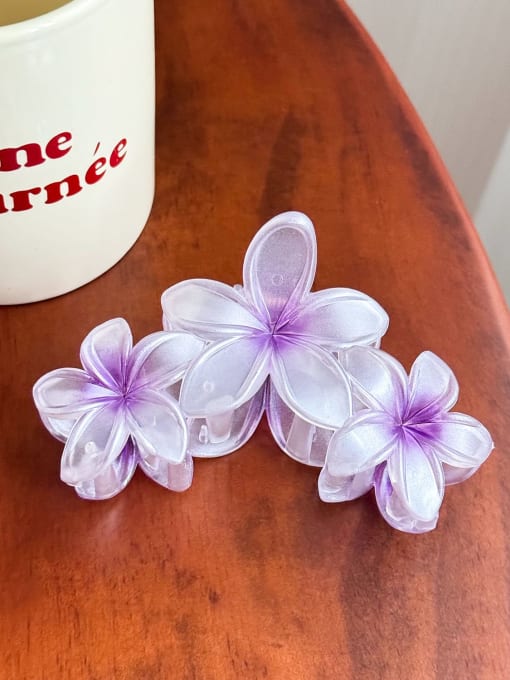 Purple 11cm Alloy Resin  Minimalist Flower  Multi Color Jaw Hair Claw