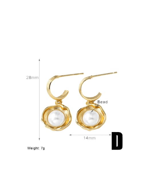 D Brass Cubic Zirconia Clover Trend Huggie Earring