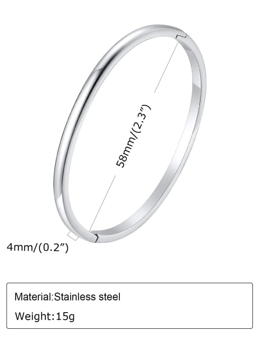 CONG Stainless steel Round Minimalist Band Bangle 4