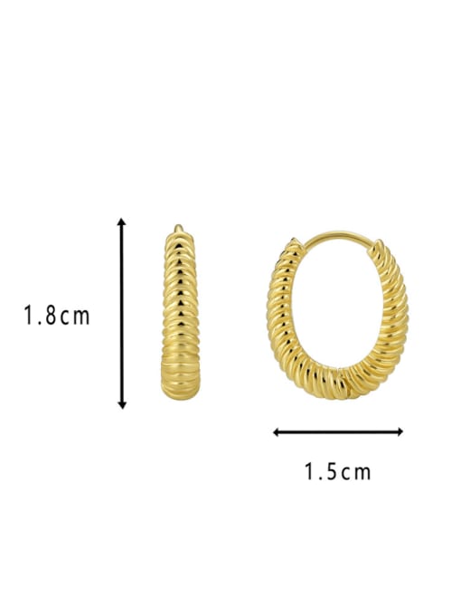 CHARME Brass Twist Geometric Minimalist Huggie Earring 2