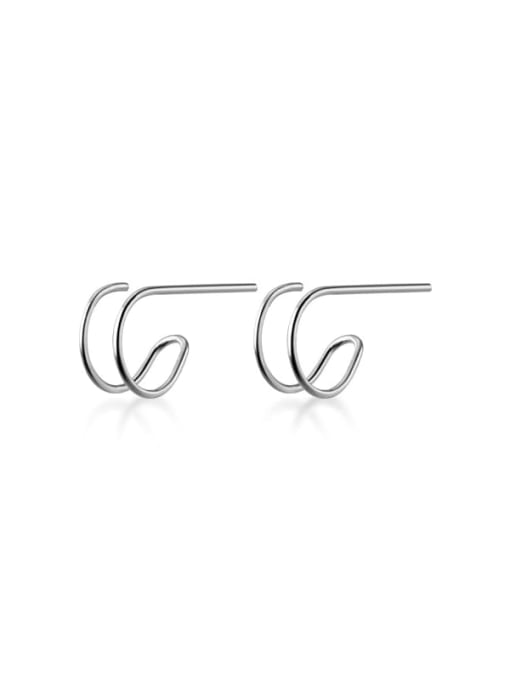 Rosh 925 Sterling Silver Geometric Minimalist Clip Earring 4
