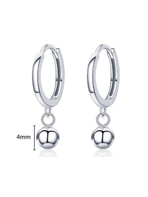 MODN 925 Sterling Silver Bead Geometric Minimalist Huggie Earring 2