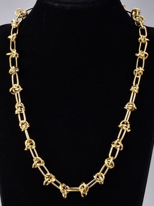 A TEEM Titanium Steel Hollow Geometric Vintage Necklace 0