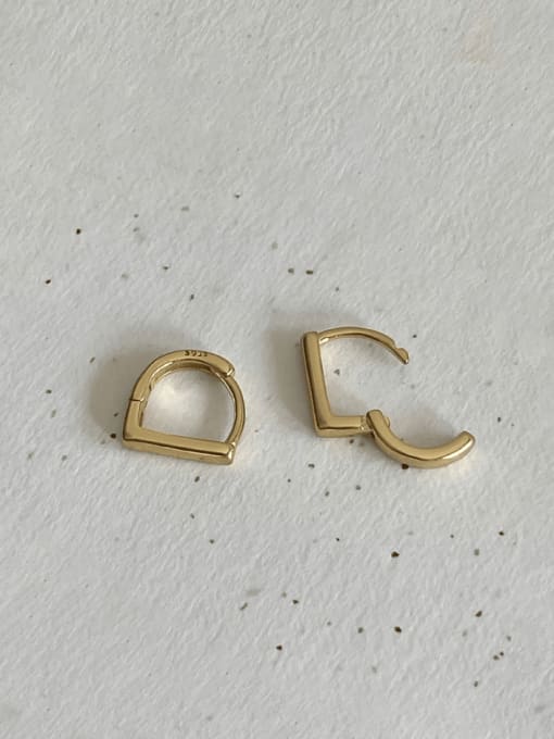 Boomer Cat 925 Sterling Silver Geometric Minimalist Huggie Earring 0