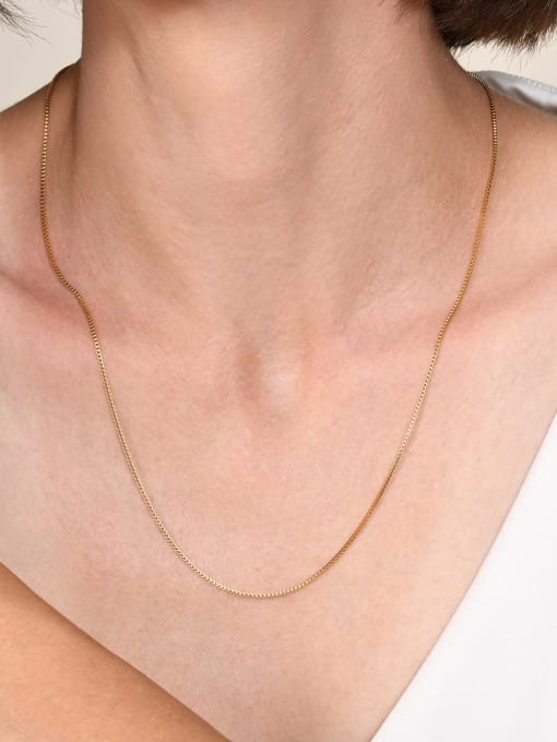 1mm gold Titanium Steel Geometric Minimalist Necklace