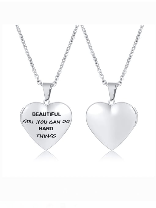 CONG Titanium Steel Heart Minimalist Necklace 0