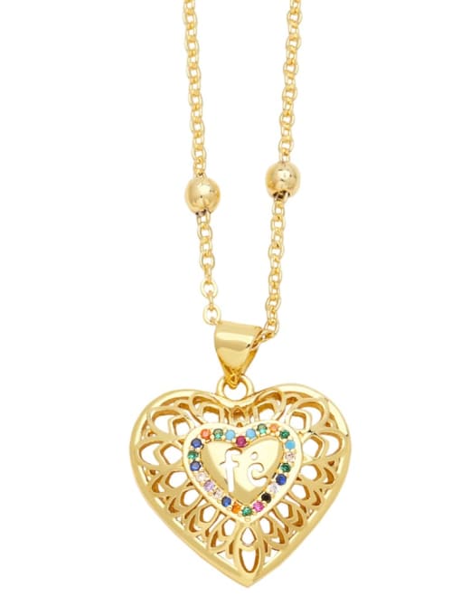 CC Brass Cubic Zirconia Heart Hip Hop Necklace 3