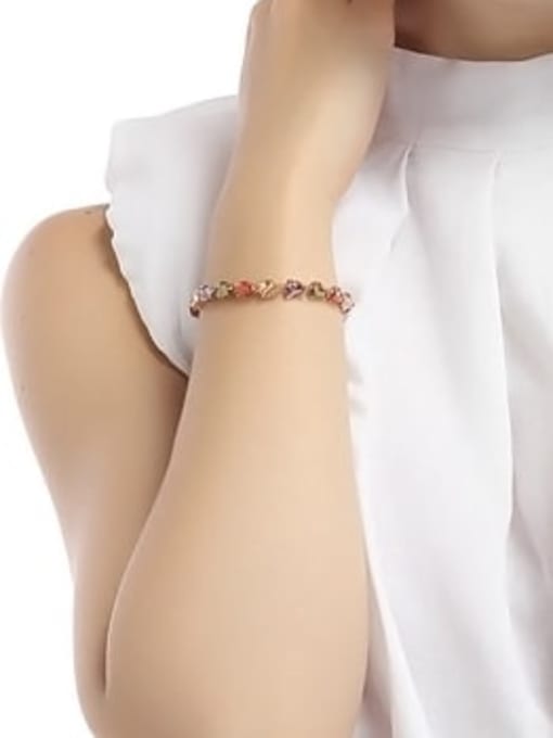 BLING SU Copper Cubic Zirconia Heart Luxury Bracelet 2