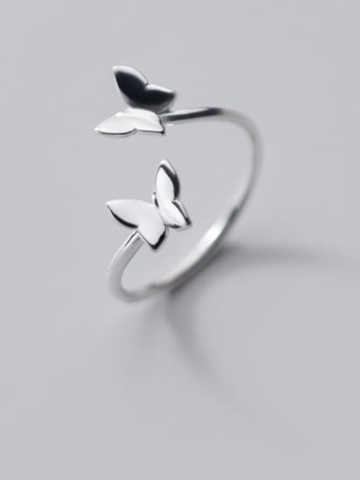 Rosh 925 Sterling Silver Butterfly Minimalist Band Ring 0
